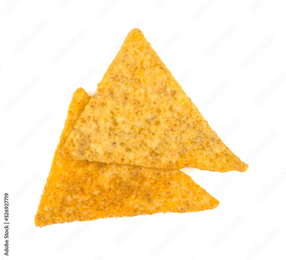Corn chips, nachos isolated on white background. Corn chips, nachos isolated on white background.