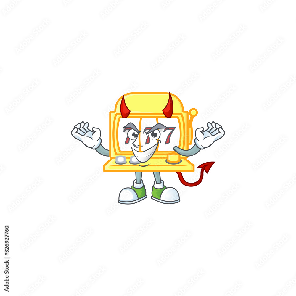 A cruel devil golden slot machine Cartoon character design A cruel devil golden slot machine Cartoon character design
