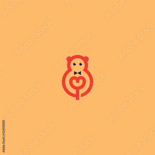 Bear doll logo mascot gift design