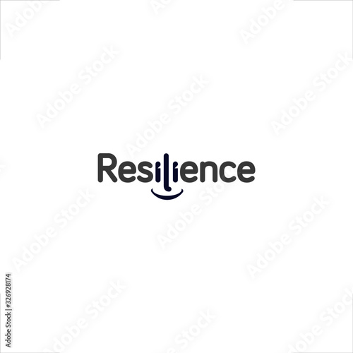 Resilience logo type design smile