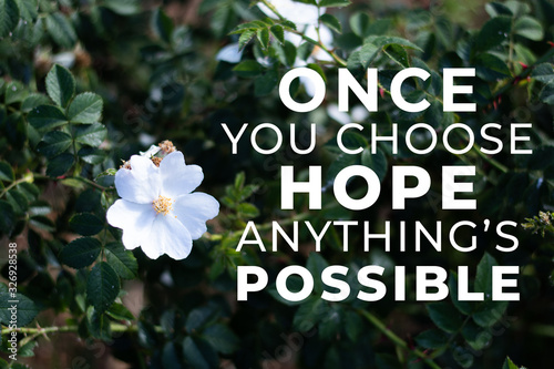 Fotografie, Obraz Once you choose hope anything is possible