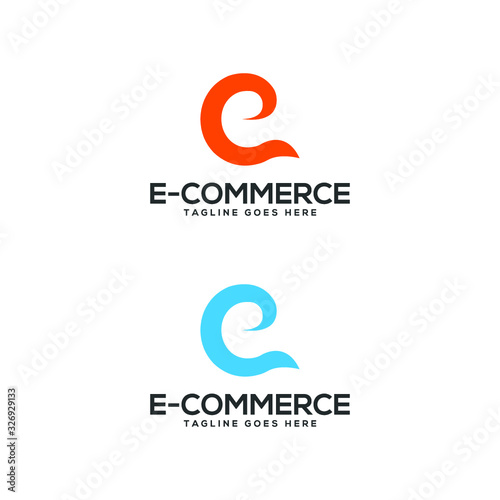 E letter initial icon logo design inspiration vector template