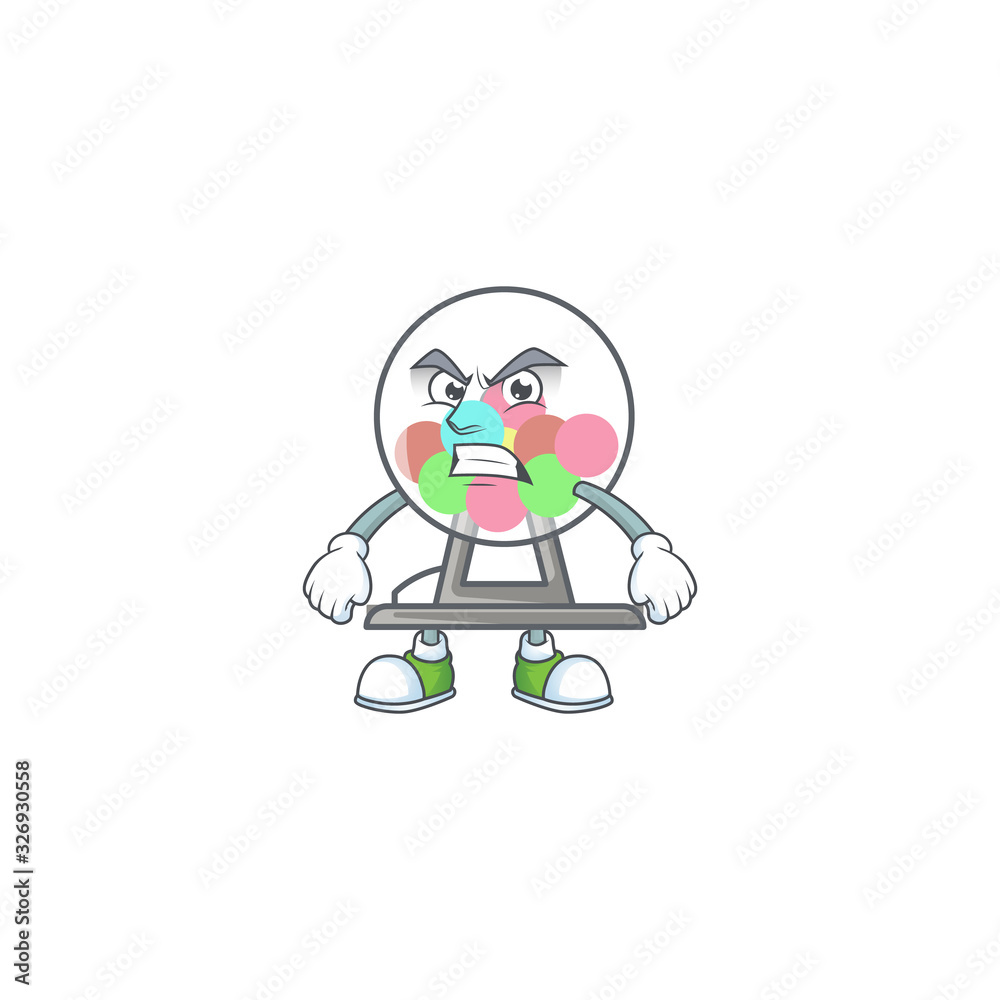cartoon character of lottery machine ball with angry face cartoon character of lottery machine ball with angry face