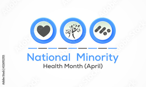 Vector illustration on the theme of National Minority health awareness month of April.
