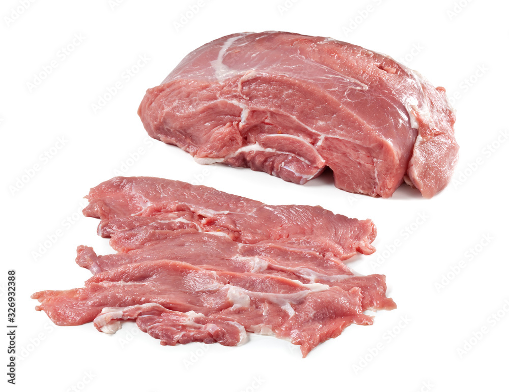 Veal Sirloin - Raw Meat - Isolated on White Background