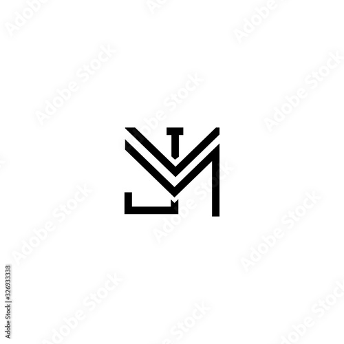 MJ JM M J Letter Logo Design Vector
