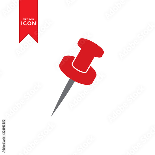 Push pin icon vector. Pin icon symbol. Simple design style on trendy icon.