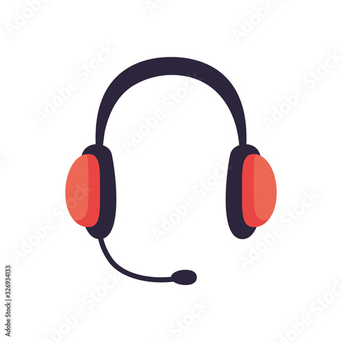 Isolated digital headphone line style icon vector design