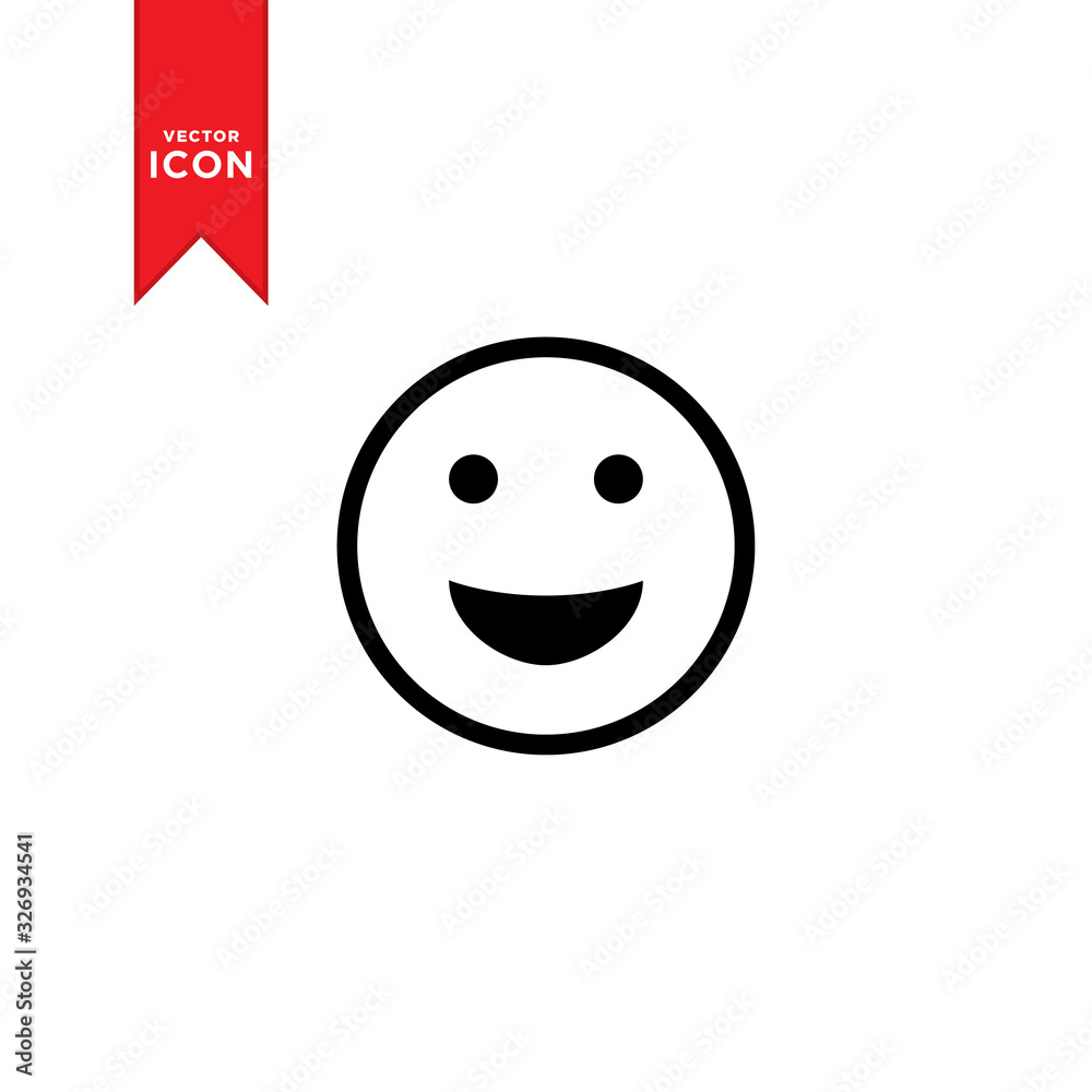 Fototapeta premium Smile face emoticon icon vector. Flat design style on trendy icon.
