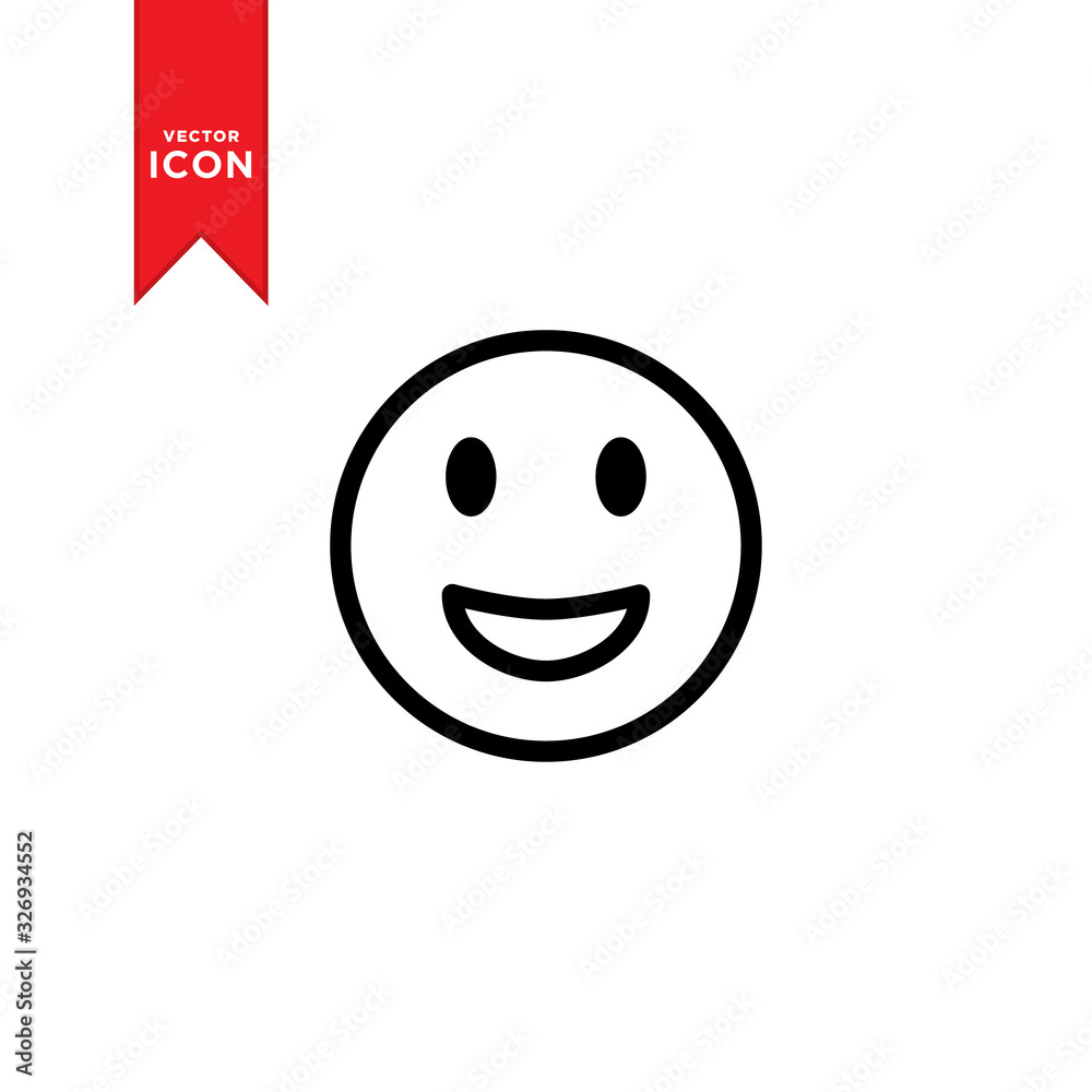 Fototapeta premium Smile face emoticon icon vector. Flat design style on trendy icon.