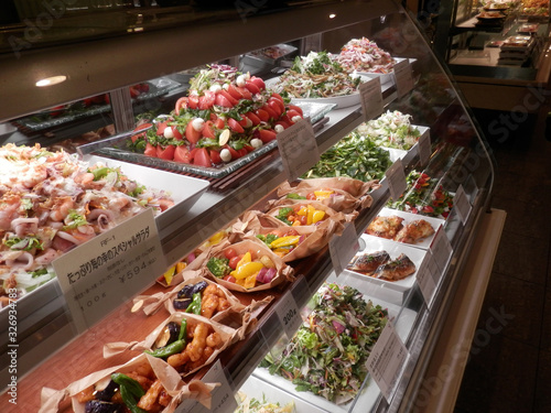 Freshly prepared food products on display