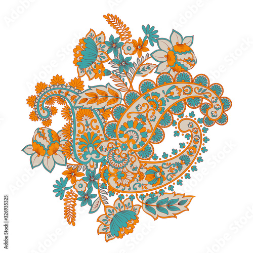Isolated indian pattern with paisley