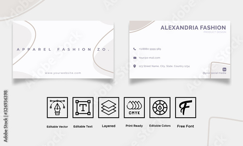 Fashion minimal, Apparel, business card design vector