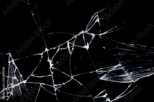 Broken scratched smashed cracked glass background