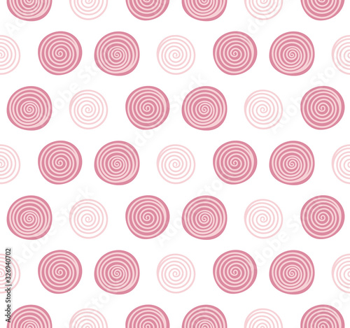 Seamless repeat vector pattern with hand-drawn polka dots