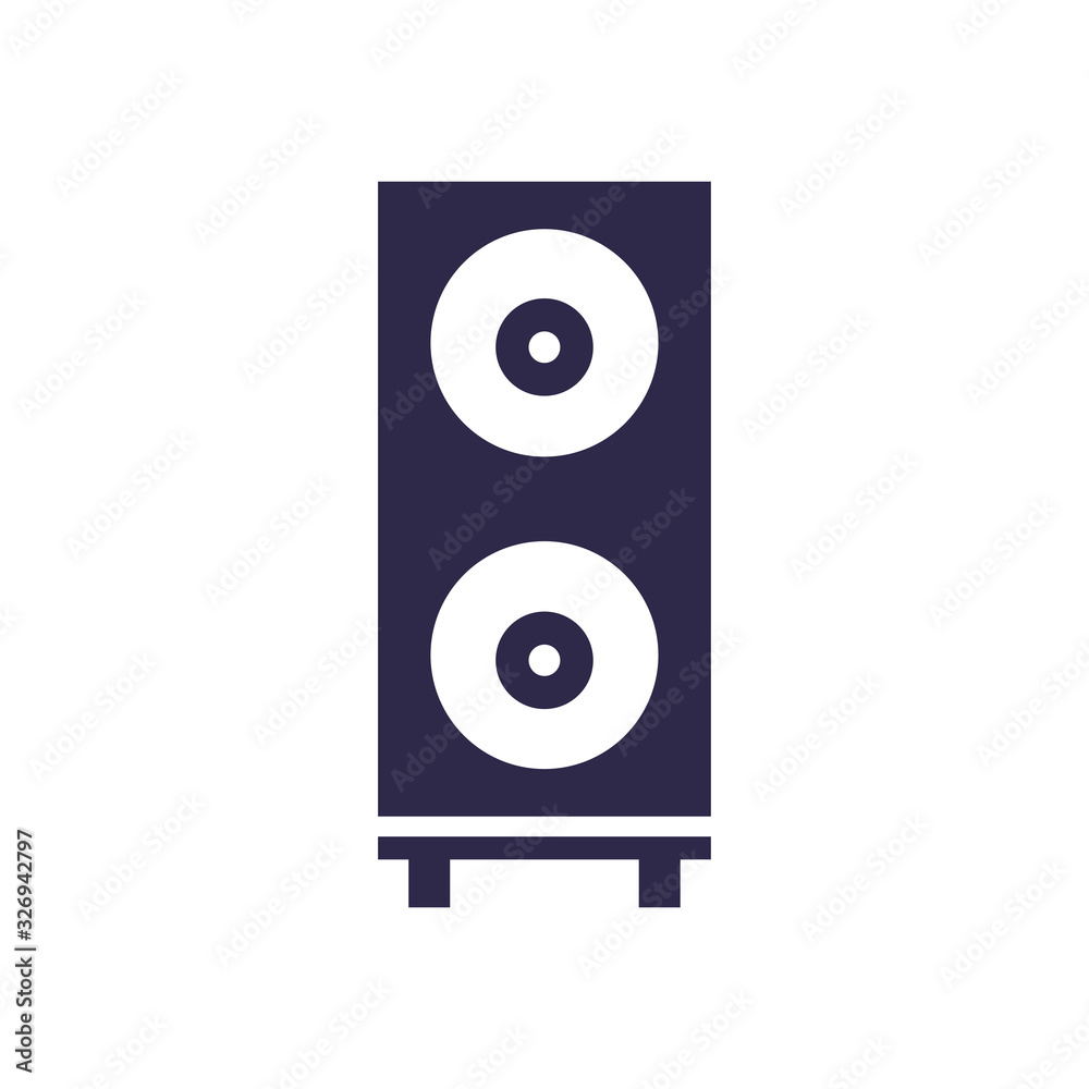 Isolated music speaker fill style icon vector design Isolated music speaker fill style icon vector design