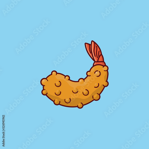 Deep-fried Tempura shrimp vector illustration for Tempura Day