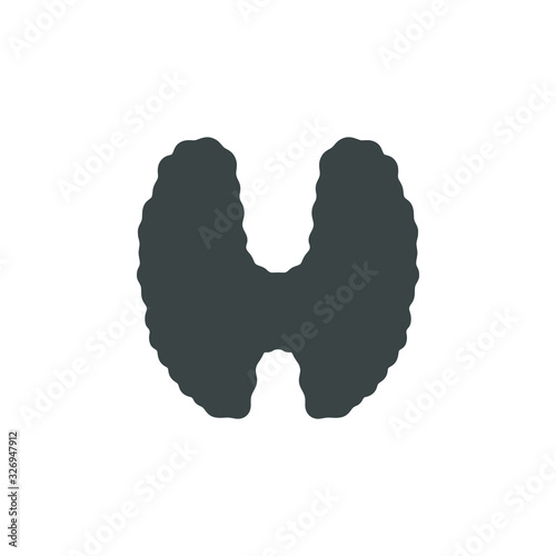 Thyroid graphic sign. Thyroid gland symbol isolated on white background. Vector illustration