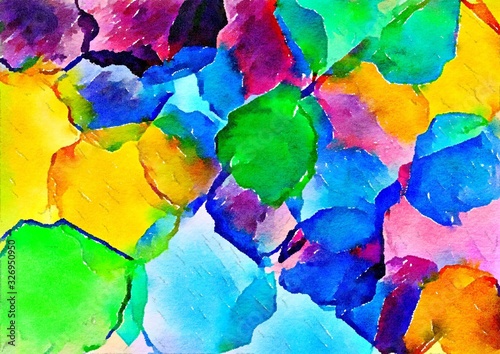 Watercolor paper background. Abstract Painted Illustration. Brush stroked painting.