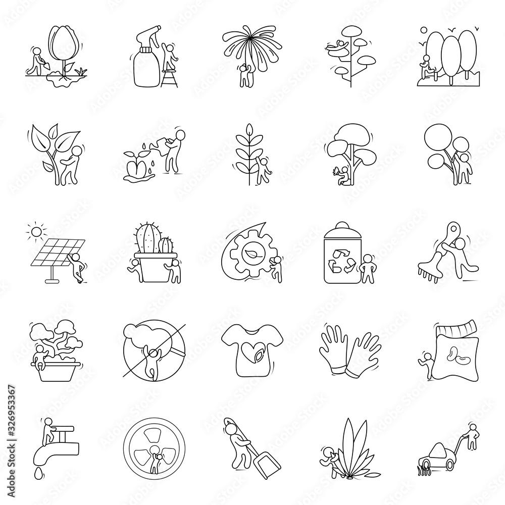  Pack Of Plants Line Icons 