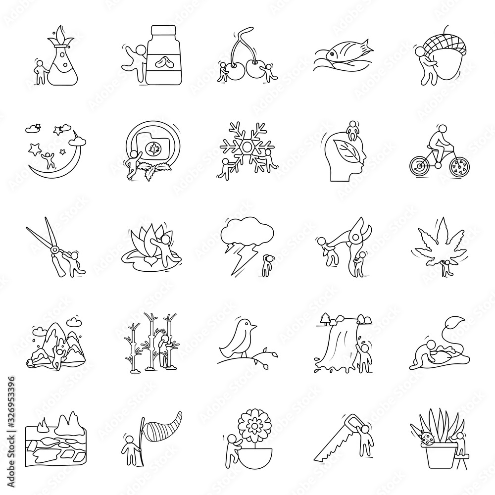 Pack Of Nature Line Icons Pack Of Nature Line Icons