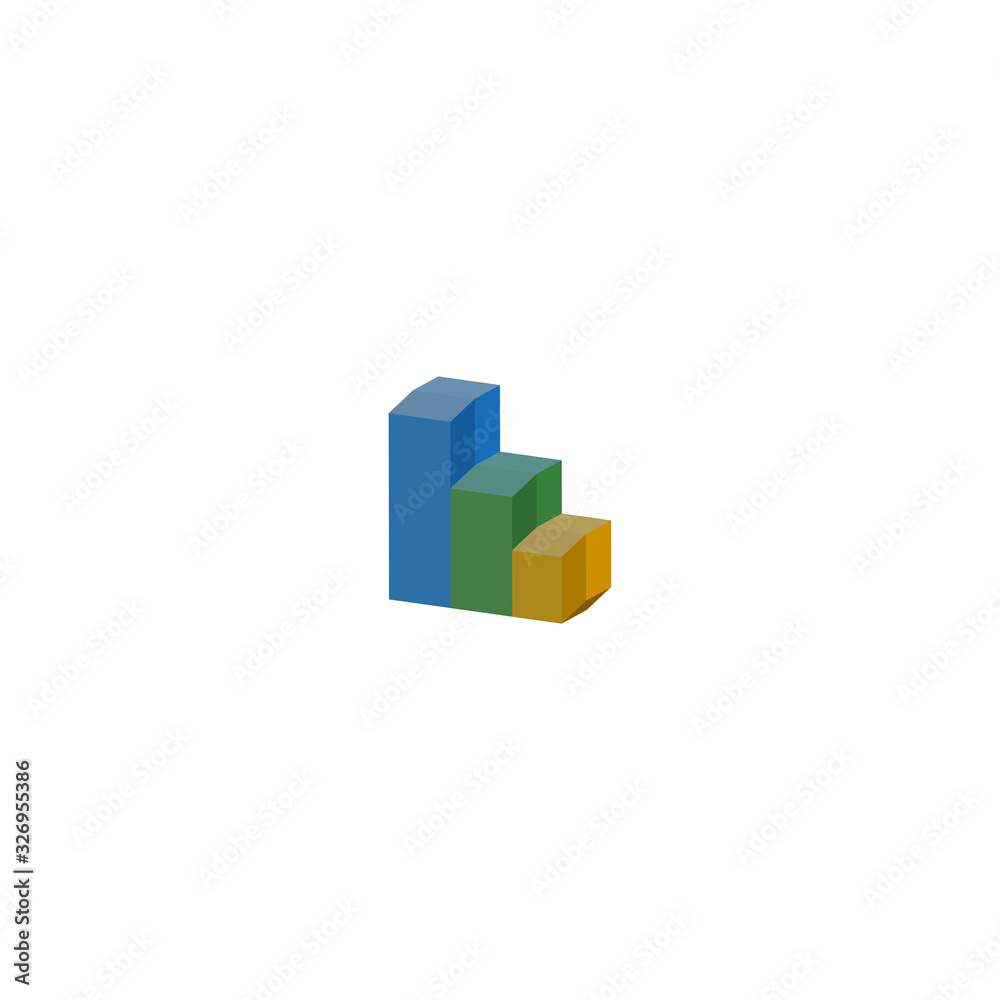 3D chart icon. Finance graph symbol. Logo design element 3D chart icon. Finance graph symbol. Logo design element