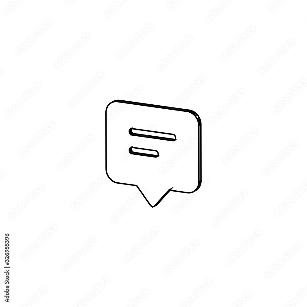 3D message icon. Comment symbol. Logo design element