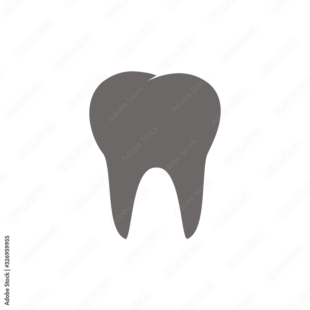 Outline tooth icon vector illustration on white background. 