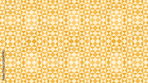 Bilde på lerret Yellow ocher white traditional motif tiles texture background - Vintage retro c