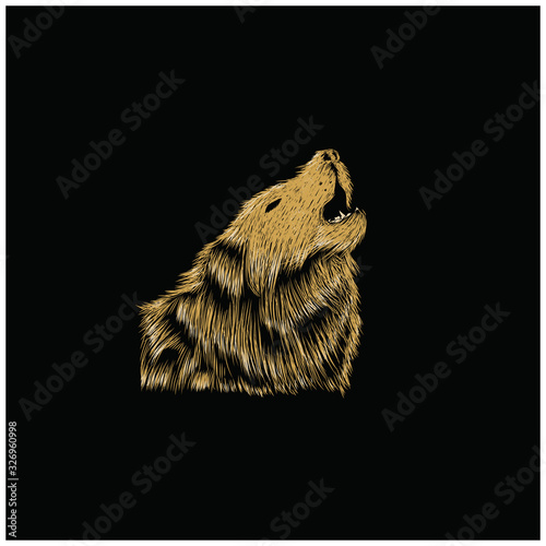 Head Wolf Howl Husky icon predator tattoo hunting mammal  carnivore canine forest 