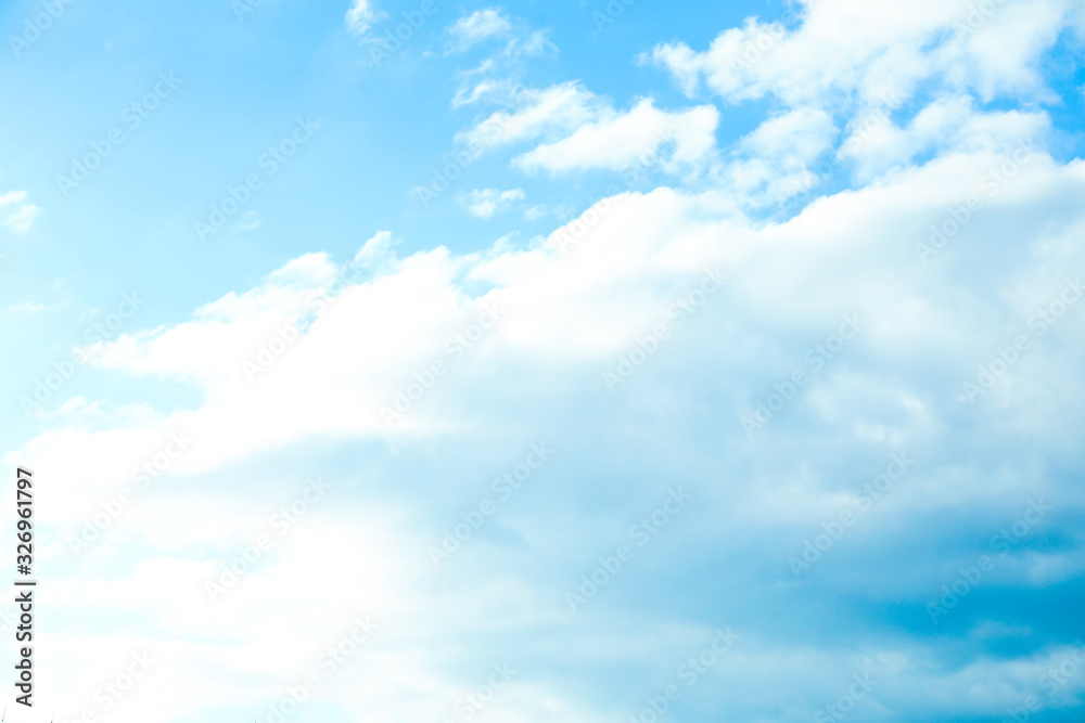 Beautiful blue sky with clouds on sunny day