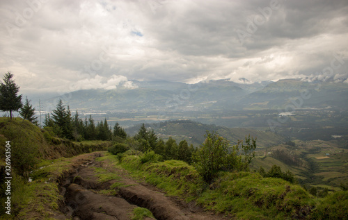Amazing landscape in Ecuador with mountains and clouds