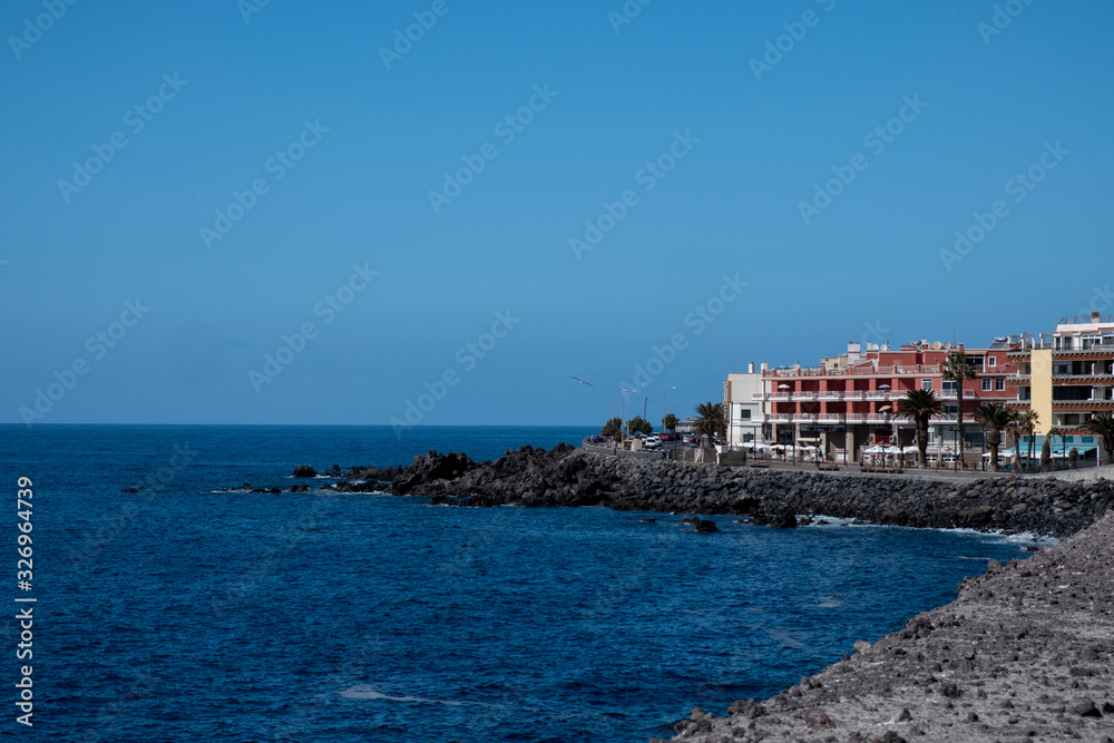 La Caleta harbour, Adeje, Tenerife, Spain