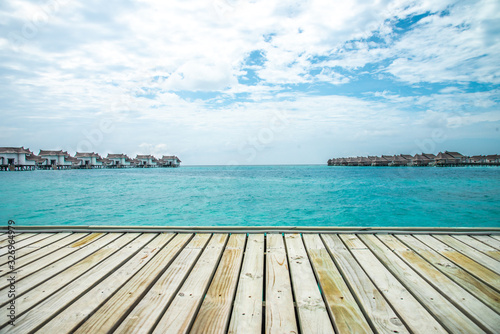 Shot of beautiful resort in the ocean