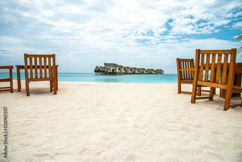 Beautiful beach hotel in the Maldives