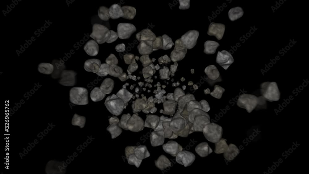 Asteroids Flying On Black Screen Alpha channel with 4k Asteroids Flying On Black Screen Alpha channel with 4k
