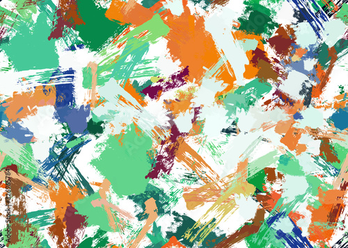 Brush strokes. Seamless pattern. Oil painting, abstraction. Design for packaging paper, print for fabrics, clothing. Creative background.