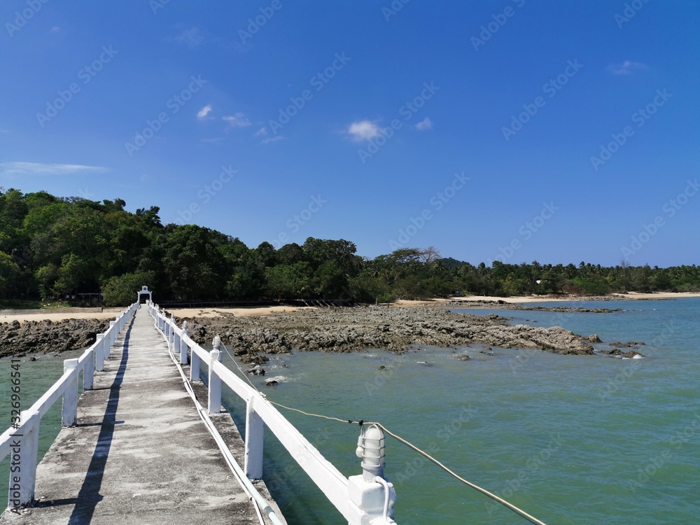 Obraz premium tree, beach, sea, sand, sky, nature, landscape, blue, water, island, ocean, summer, green, coast, travel, greece, pine, trees, lonely, desert, shore, tropical, sunny, view, lake