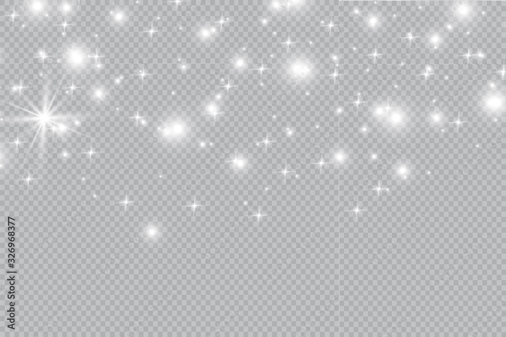 Dust white. White sparks and golden stars shine with special light. sparkles on a transparent background. Christmas abstract pattern. Sparkling magical dust particles. Dust white. White sparks and golden stars shine with special light. sparkles on a transparent background. Christmas abstract pattern. Sparkling magical dust particles.