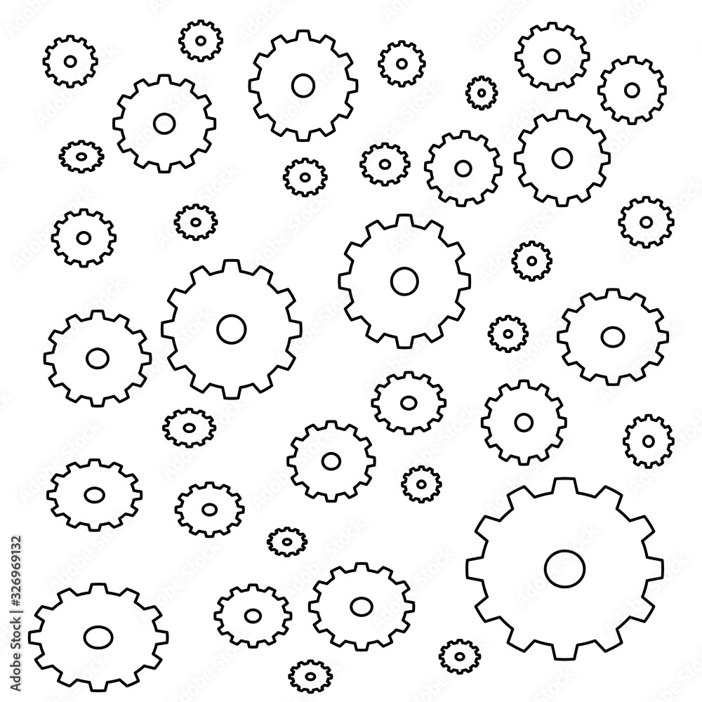 Gears line icons set background. cogwheels. Modern graphic design concepts, simple outline elements collection. Vector icons Gears line icons set background. cogwheels. Modern graphic design concepts, simple outline elements collection. Vector icons