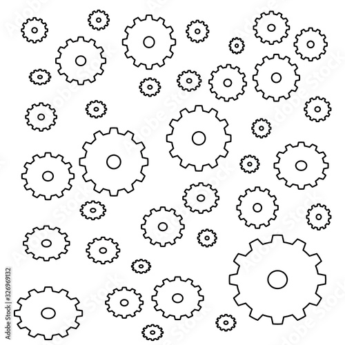 Gears line icons set background. cogwheels. Modern graphic design concepts, simple outline elements collection. Vector icons 