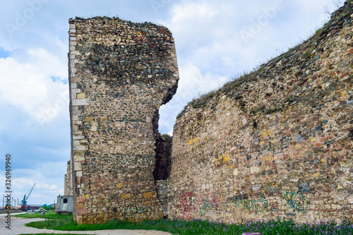 Exterior of the old fortress requiring restoration in the city of Smederevo, Serbia. photo