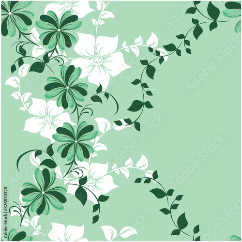Vector spring abstract background flowers seamless pattern