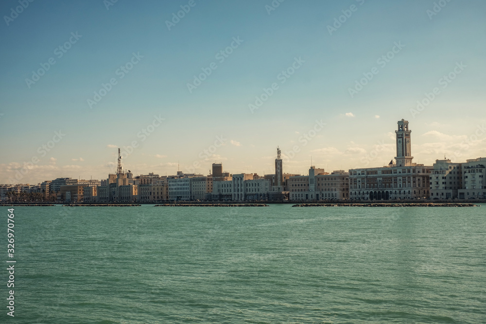 Panoramic view of Bari town, Italy