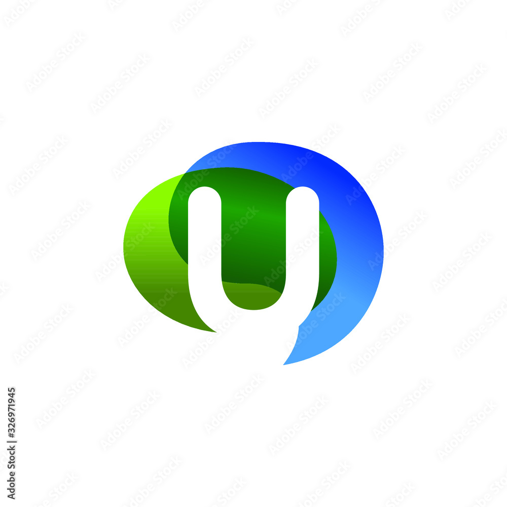 Initial Letter U with Colorful Bubble Speech Initial Letter U with Colorful Bubble Speech