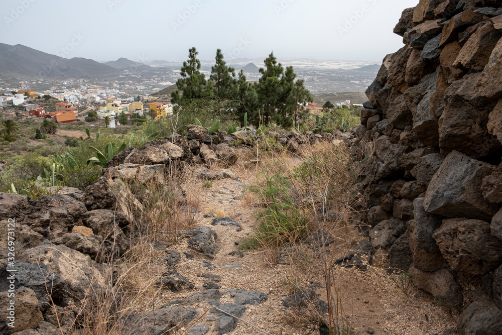 Footpath on hillside near Arona Tenerife, Spain