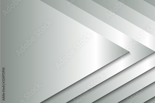 Abstract grey metallic triangles background with paper cutout 3D style with copy space for banner, invitation, poster or web site design. Paper cut style, 3d effect imitation, vector illustration.