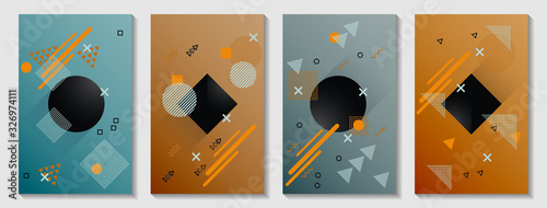 Memphis cover layouts kit. Front page templates