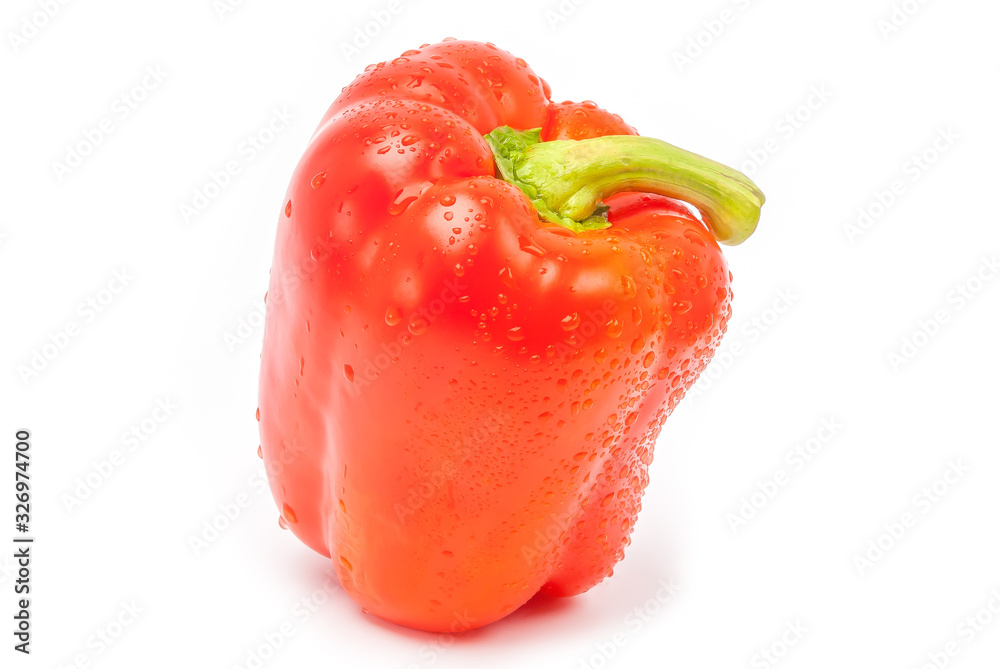 red bell pepper on a white background red bell pepper on a white background
