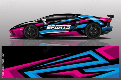 Sports car wrapping decal design